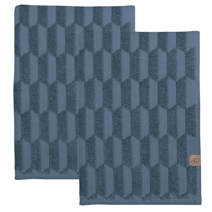 Geo gastenhanddoek 2-pack - Slate blue - Mette Ditmer