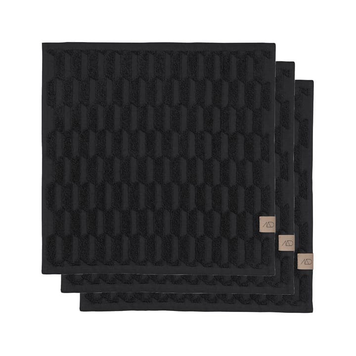 Geo handdoek 30x30 cm 3-pack - Black - Mette Ditmer