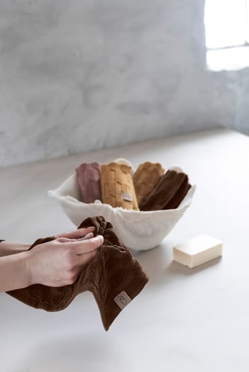 Geo handdoek 30x30 cm 3-pack - Chocolate - Mette Ditmer