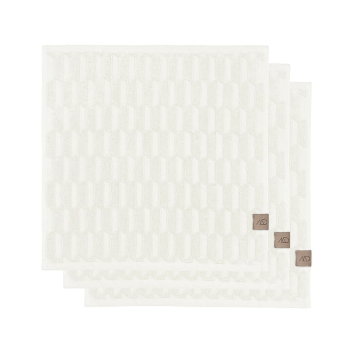 Geo handdoek 30x30 cm 3-pack - Off white - Mette Ditmer