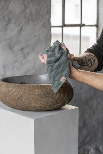 Geo handdoek 30x30 cm 3-pack - Pine green - Mette Ditmer