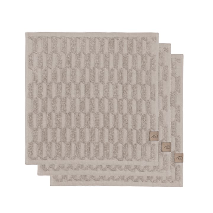 Geo handdoek 30x30 cm 3-pack - Sand - Mette Ditmer