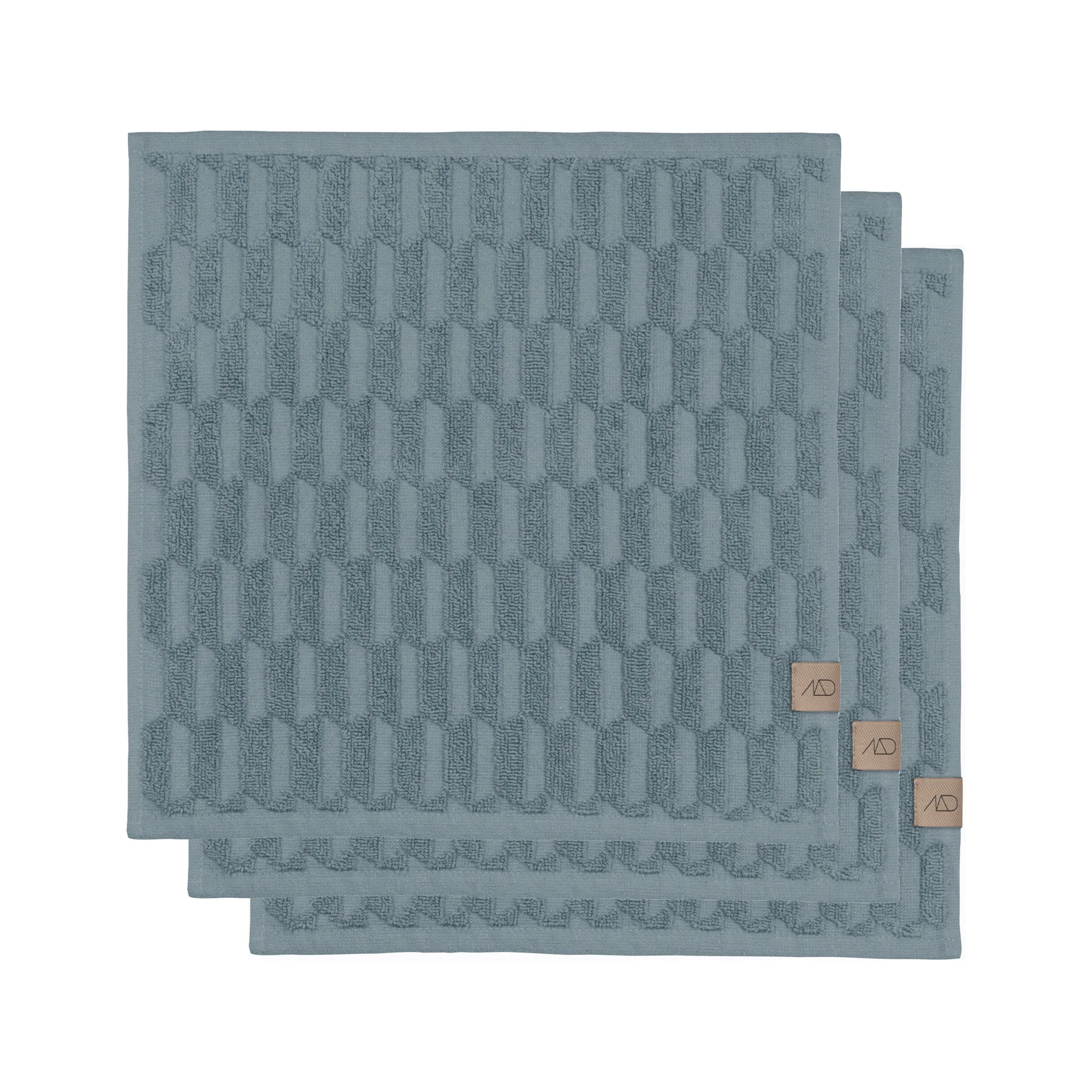 Geo handdoek 30x30 cm 3-pack, Stone blue Mette Ditmer