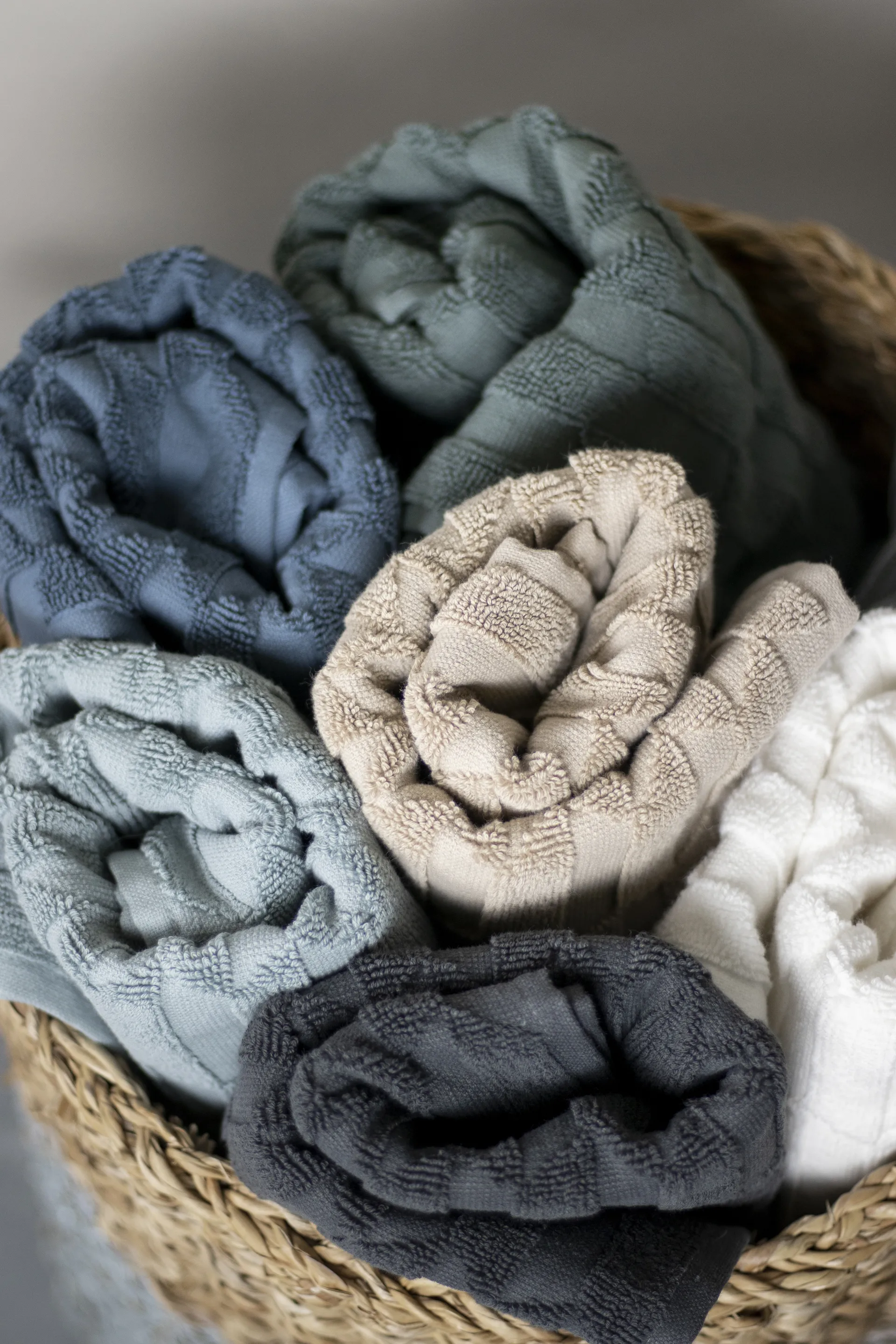 Geo handdoek 30x30 cm 3-pack, Stone blue Mette Ditmer