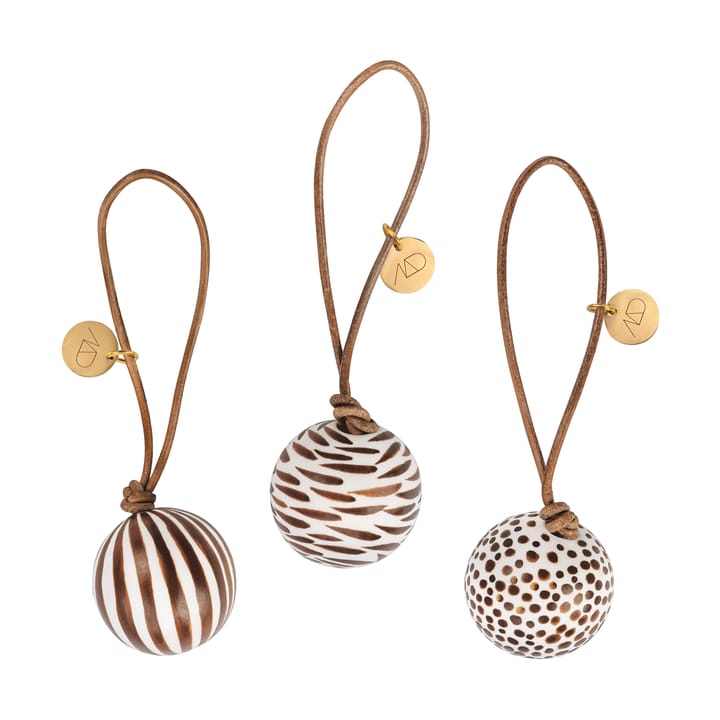 Globe kerstbal 3 delen - Walnoot - Mette Ditmer
