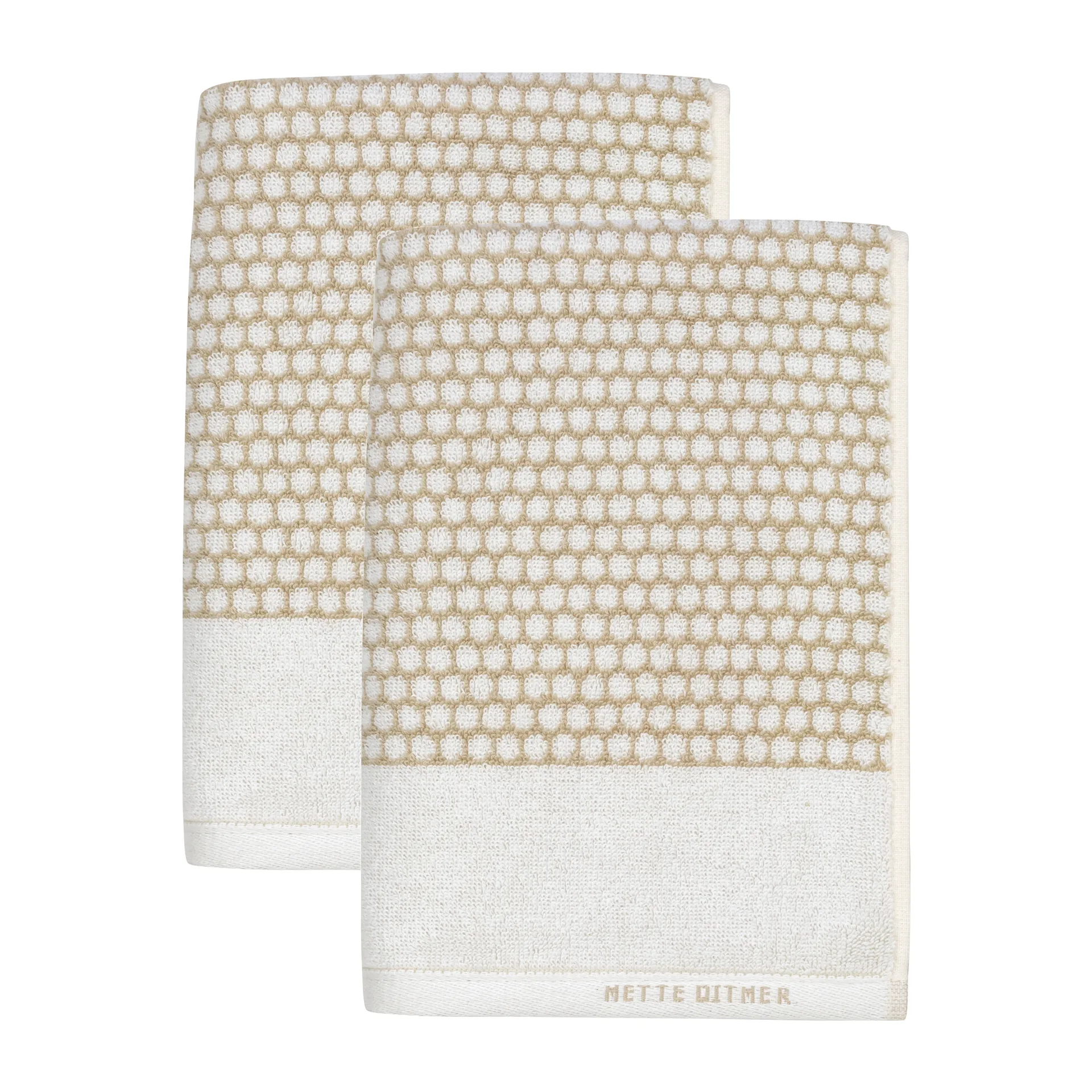 Grid gastenhanddoek 38x60 cm 2-pack, Sand-off white Mette Ditmer