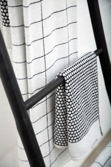 Grid gastenhanddoek 38x60 cm 2-pack - Zwart-offwhite - Mette Ditmer
