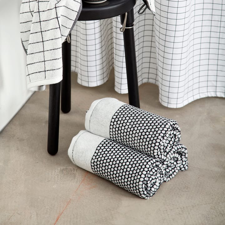 Grid handdoek 50x100 cm, Zwart-off white Mette Ditmer