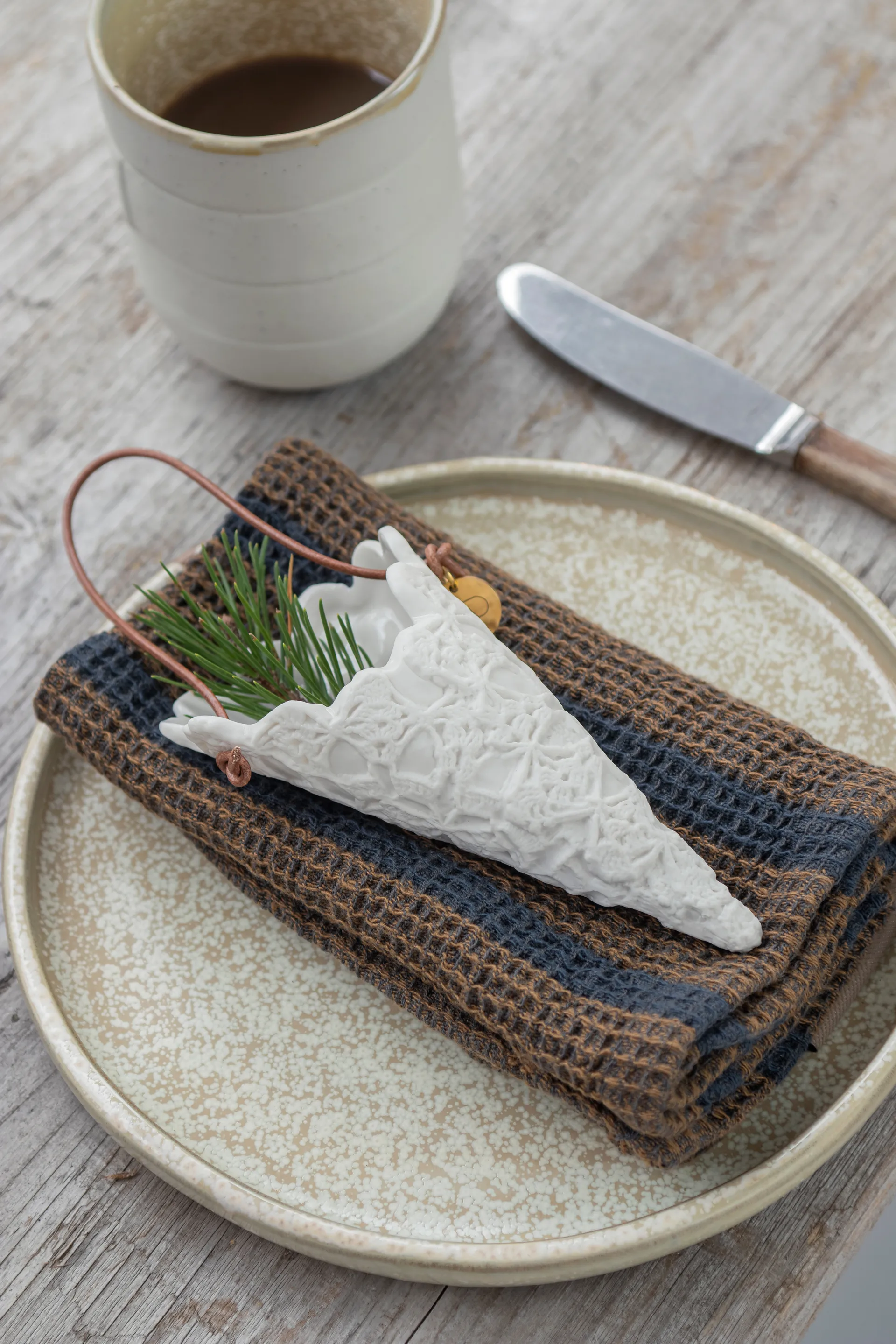 Lace kerstzakje 2-pack, Crèmekleurig Mette Ditmer