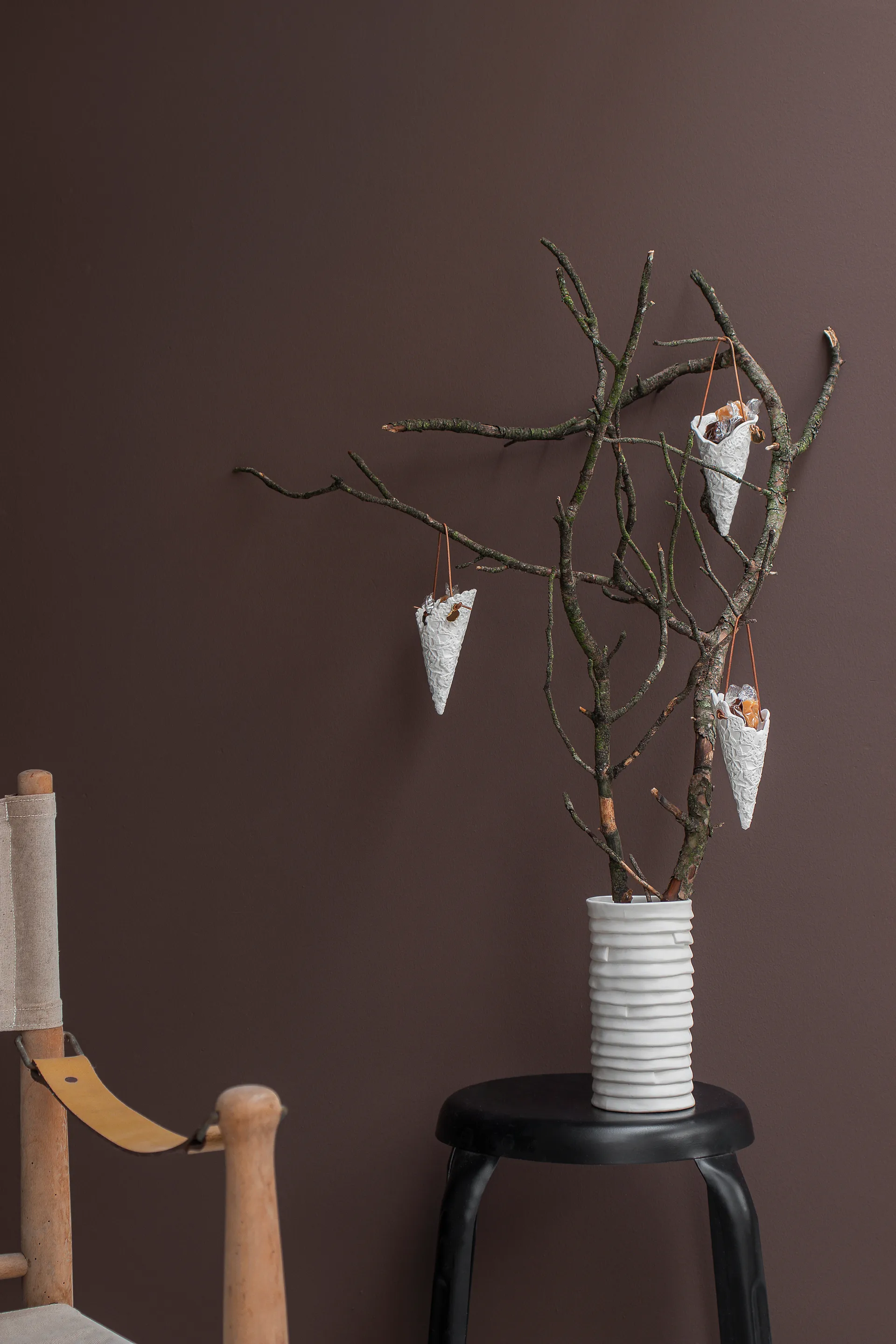 Lace kerstzakje 2-pack, Crèmekleurig Mette Ditmer