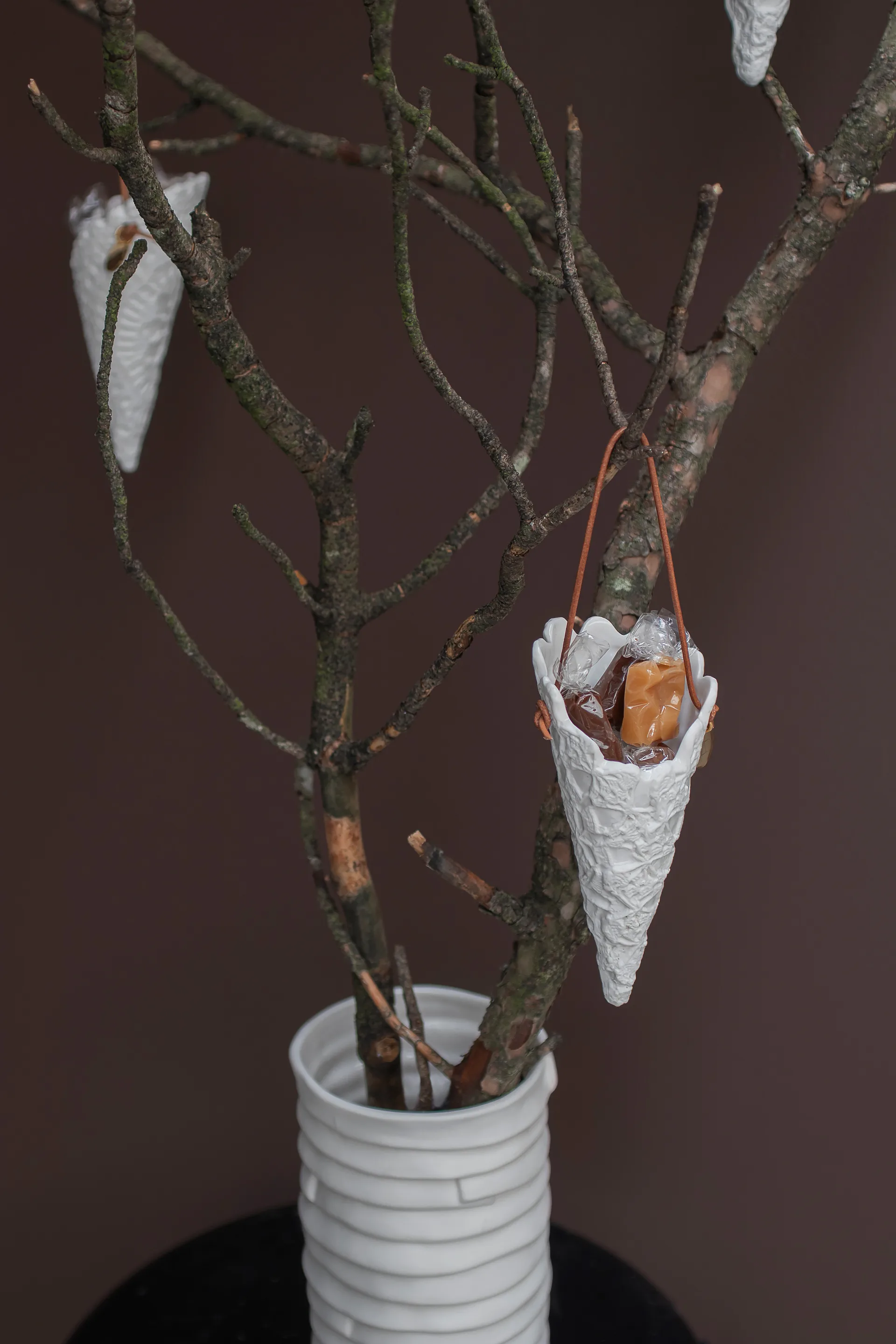 Lace kerstzakje 2-pack, Crèmekleurig Mette Ditmer