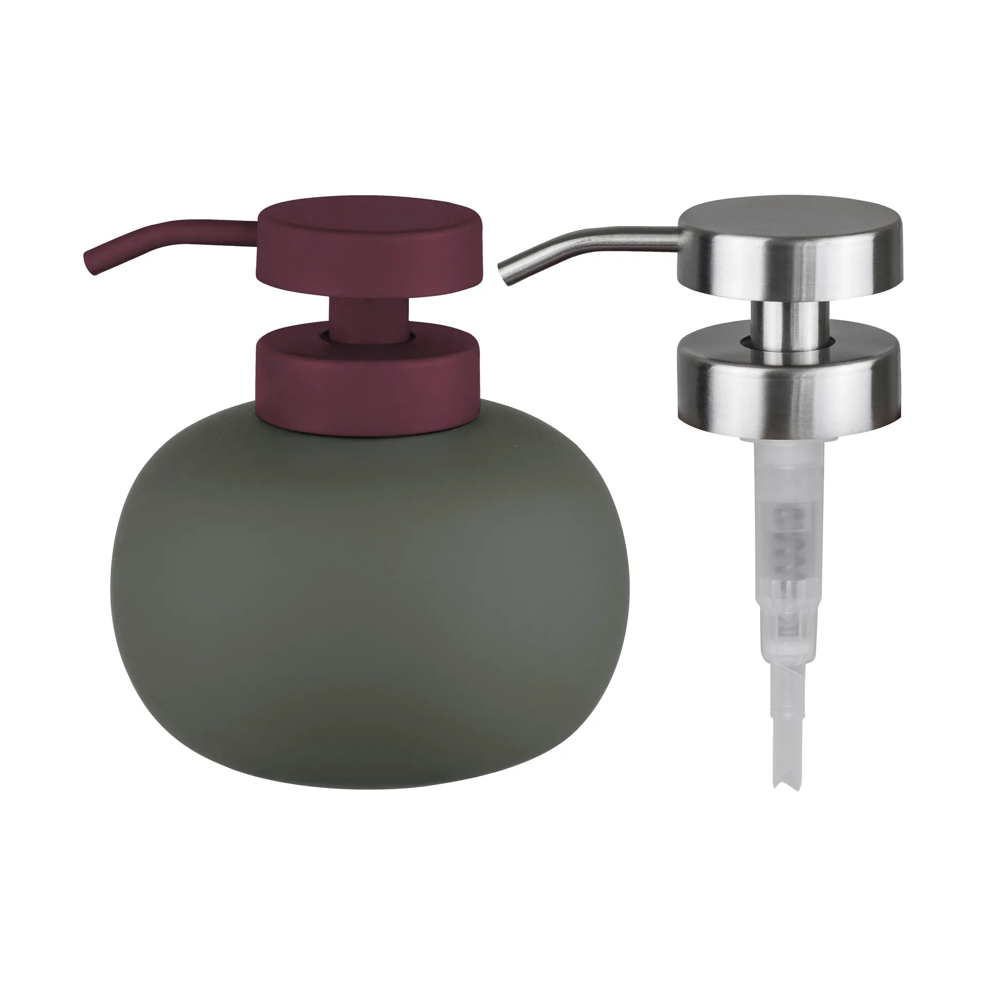 Lotus play zeepdispenser laag, incl. 2 pompkoppen, Dark olive Mette Ditmer