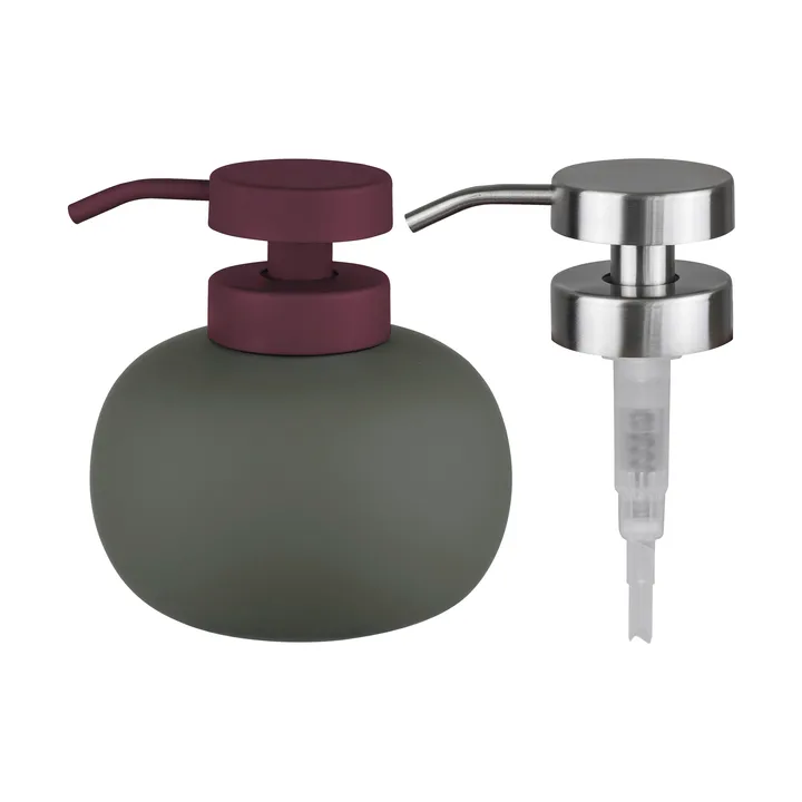 Lotus play zeepdispenser laag, incl. 2 pompkoppen - Dark olive - Mette Ditmer