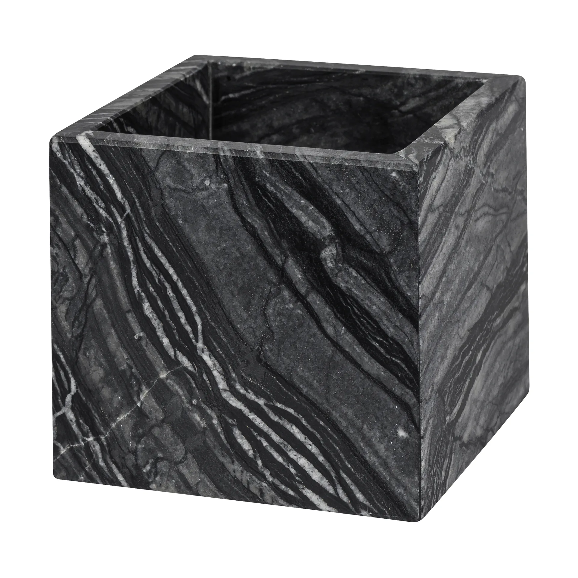 Marble cube 8,5x8,5 cm, Black-grey Mette Ditmer