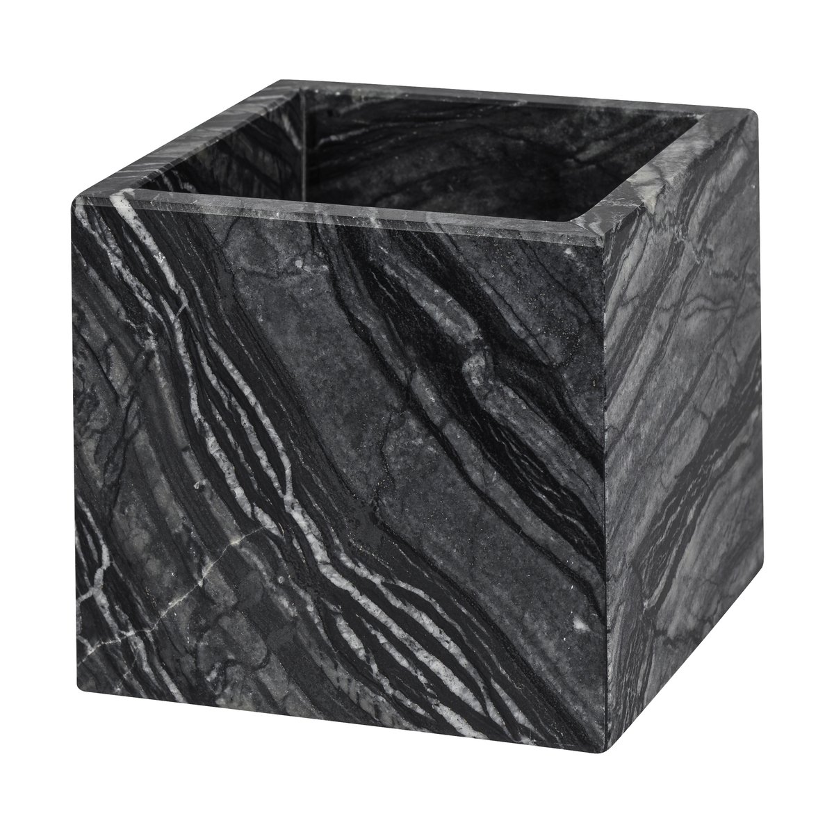 Mette Ditmer Marble cube 8,5x8,5 cm Black-grey | Scandinavisch Interieur | Dozen & boxen | Zwart