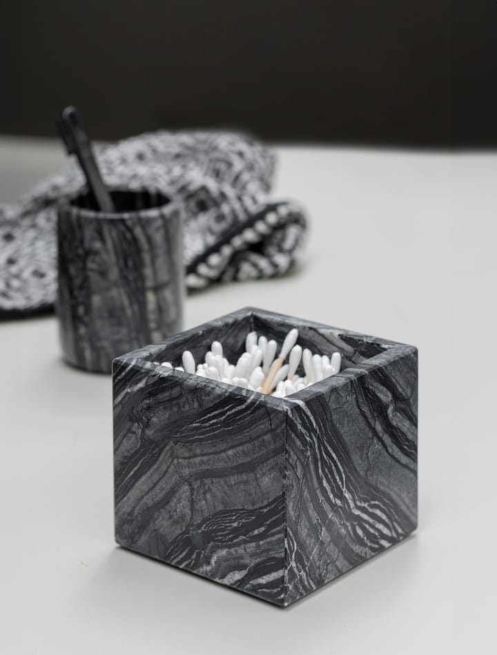 Marble cube 8,5x8,5 cm - Black-grey - Mette Ditmer
