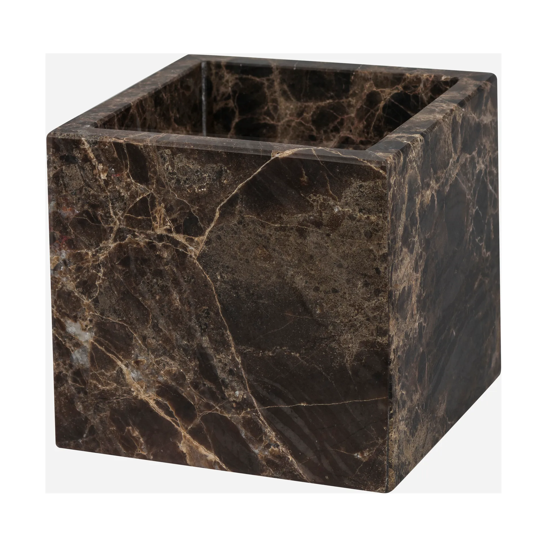 Marble cube 8,5x8,5 cm, Brown Mette Ditmer