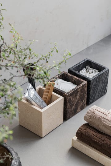 Marble cube 8,5x8,5 cm - Brown - Mette Ditmer