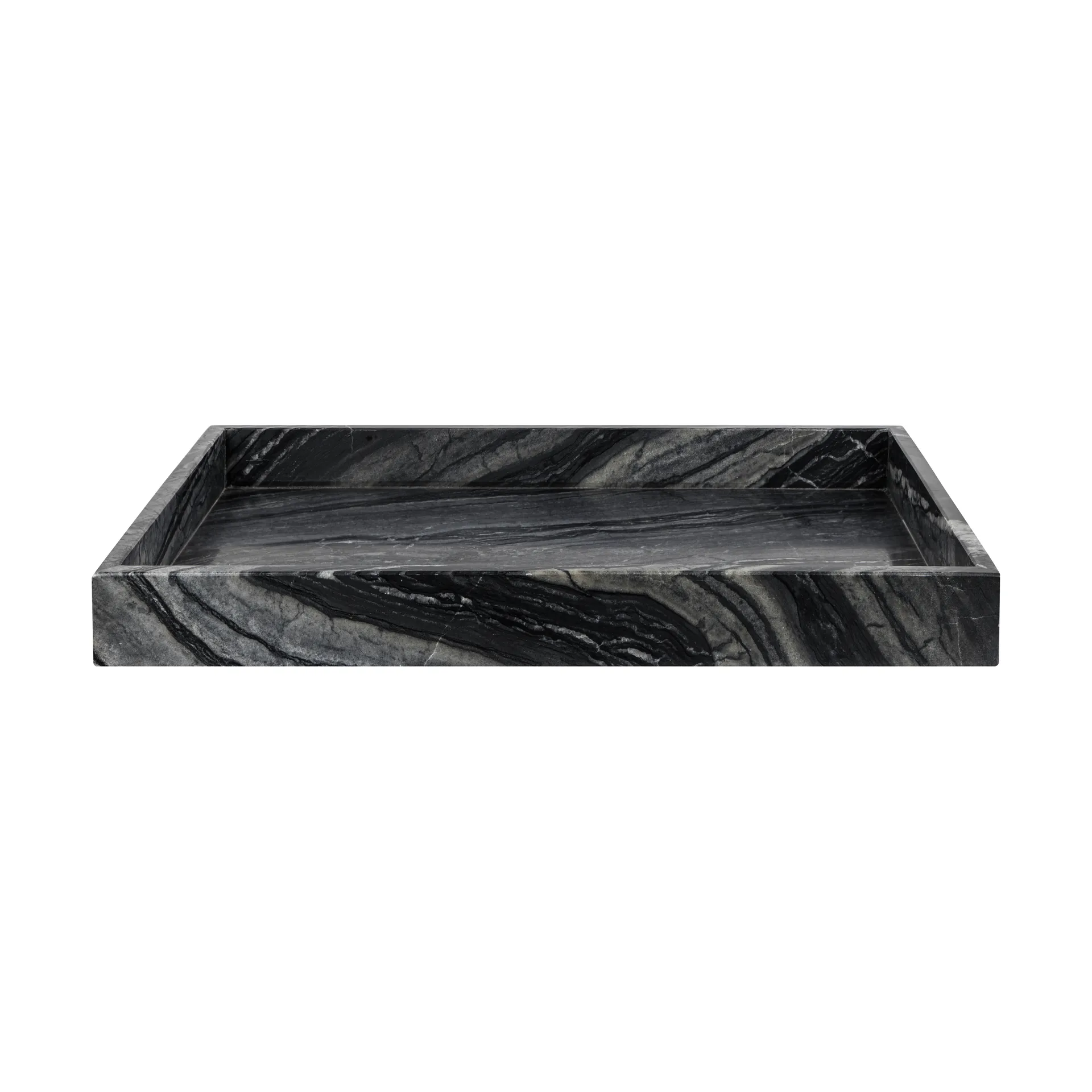 Marble decoratie dienblad large 30x40 cm, Black-grey Mette Ditmer