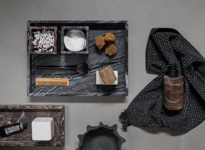 Marble decoratie dienblad large 30x40 cm, Black-grey Mette Ditmer
