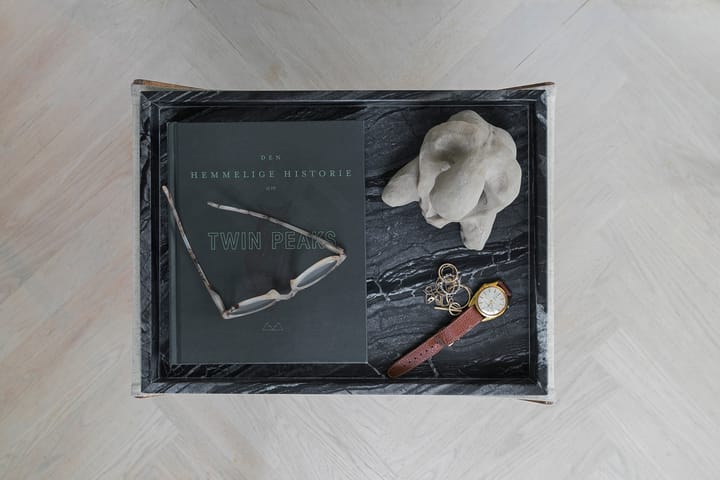 Marble decoratie dienblad large 30x40 cm, Black-grey Mette Ditmer