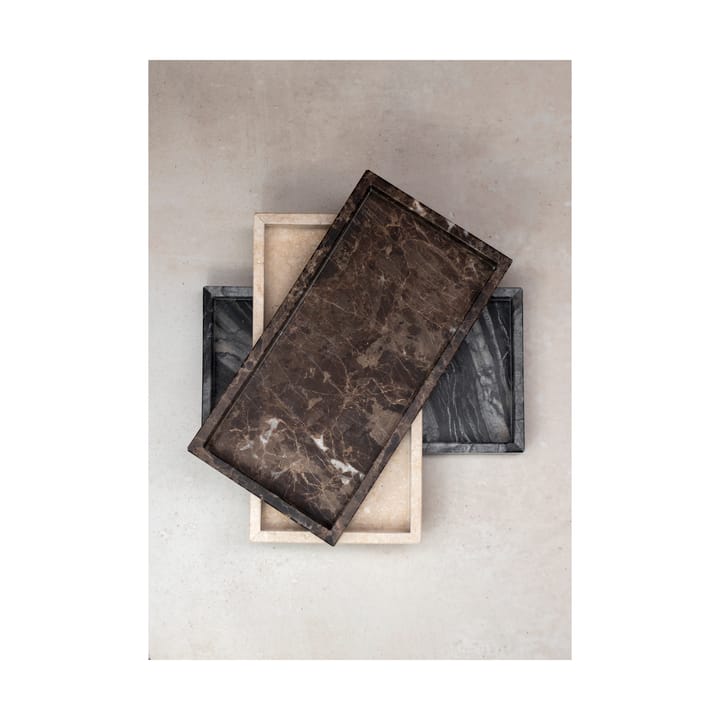 Marble dienblad 16x31 cm, Zwart-grijs Mette Ditmer