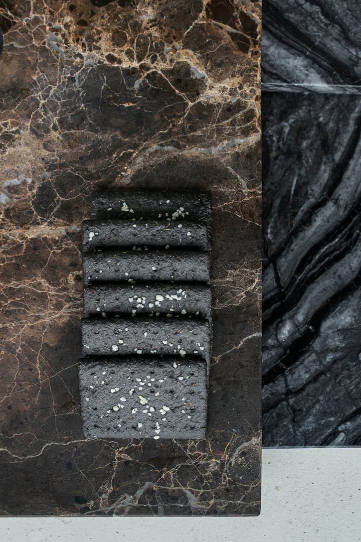Marble dienblad large 18x38 cm, Black-grey Mette Ditmer