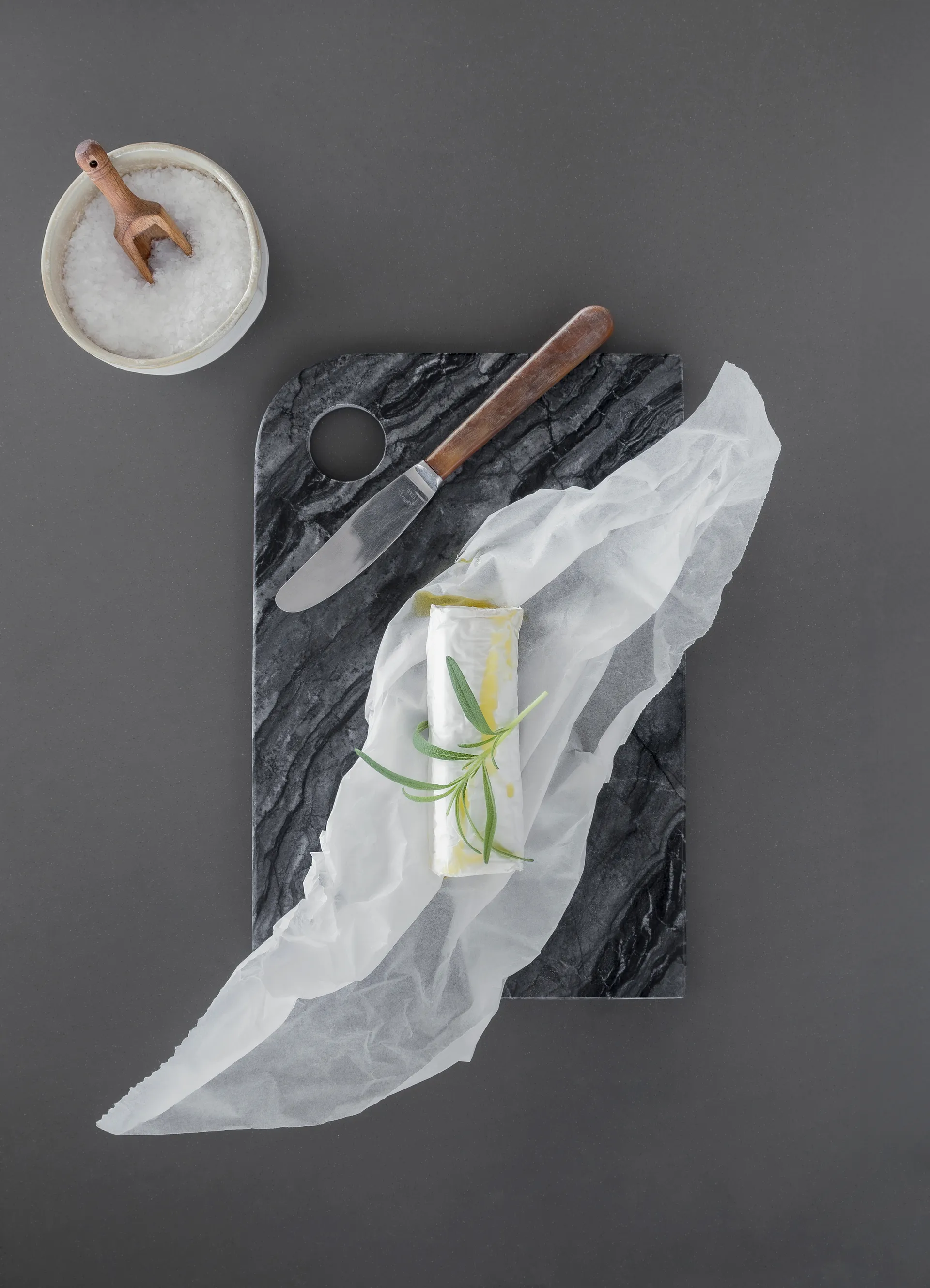 Marble dienblad medium 20x30 cm, Black-grey Mette Ditmer