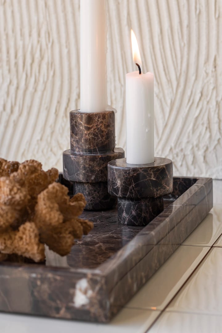 Marble kandelaar 5 cm
, Bruin Mette Ditmer