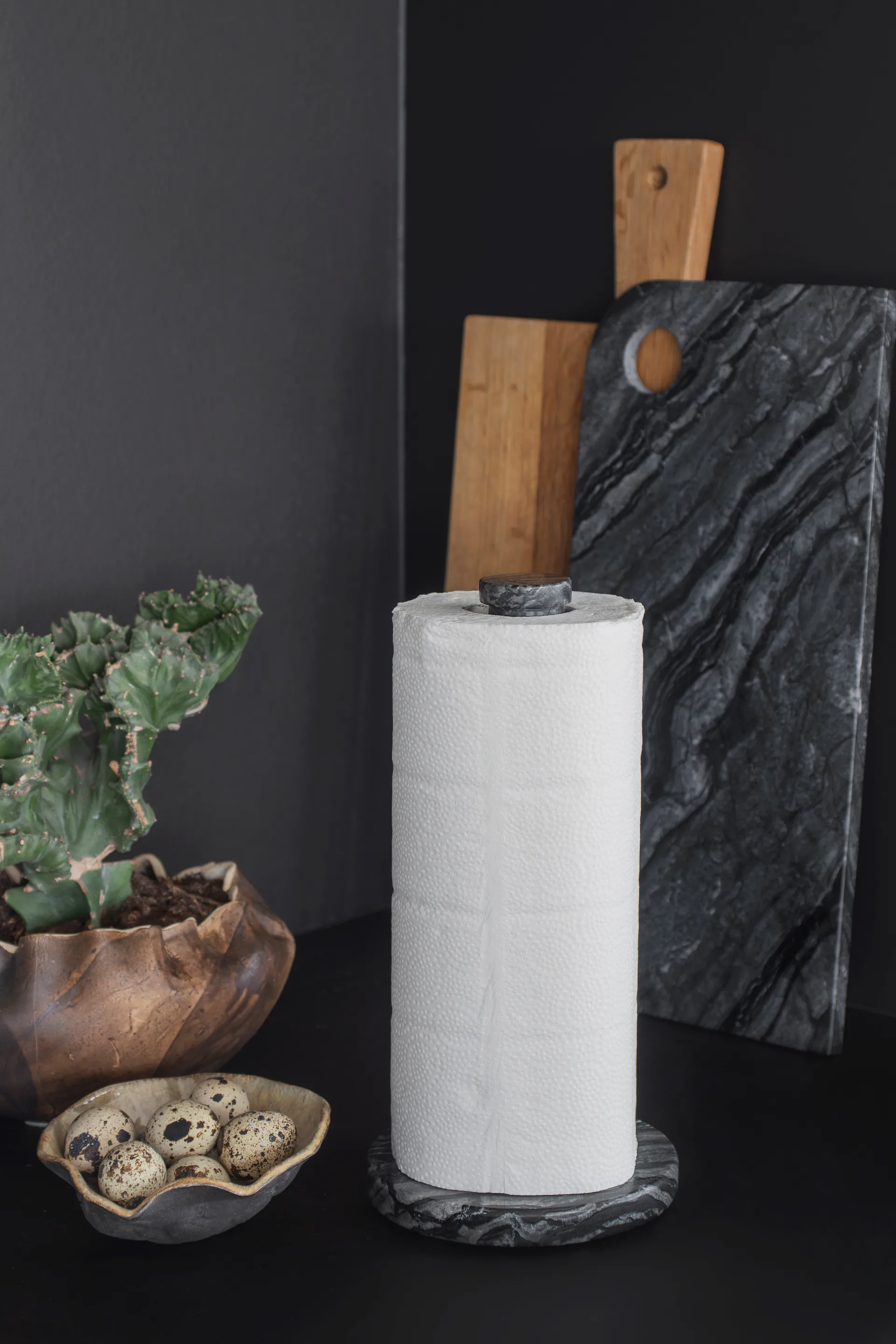 Marble keukenpapierhouder, Black-grey Mette Ditmer