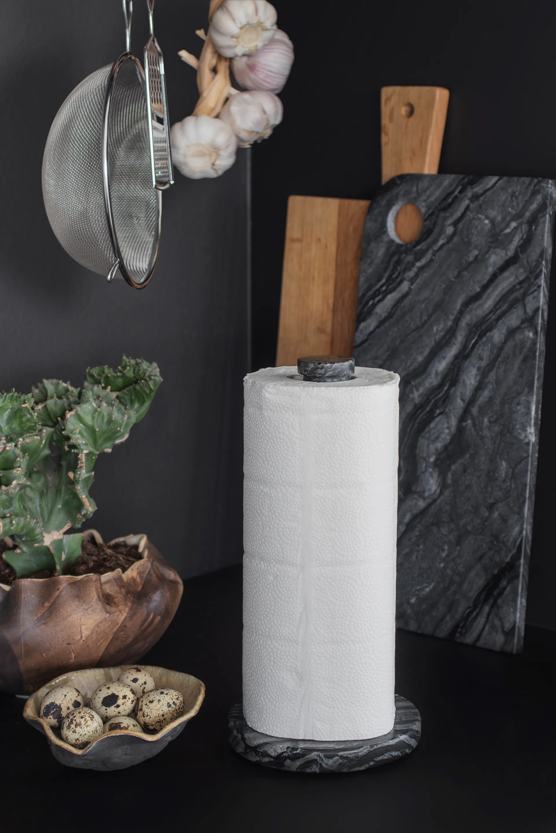 Marble keukenpapierhouder, Black-grey Mette Ditmer