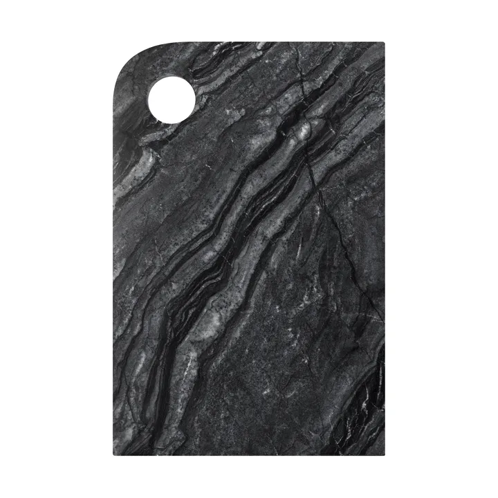 Marble serveerblad medium 20x30 cm - Black-grey - Mette Ditmer