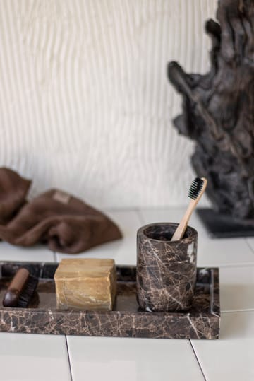 Marble tandeborstelbeker 10 cm - Bruin - Mette Ditmer