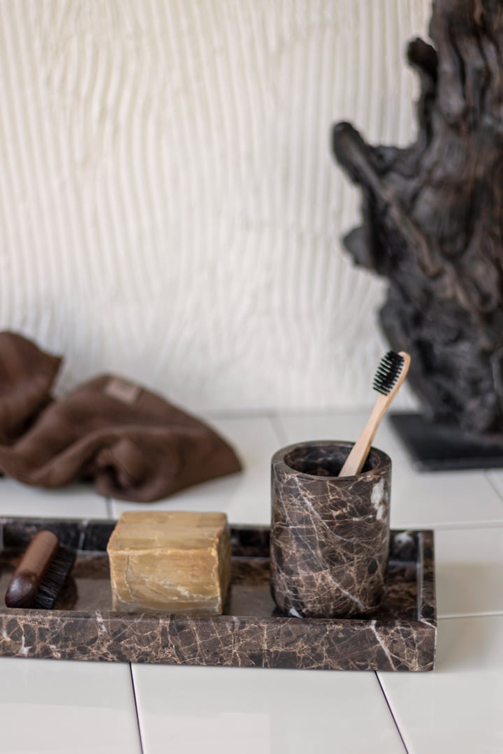 Marble tandeborstelbeker 10 cm, Bruin Mette Ditmer