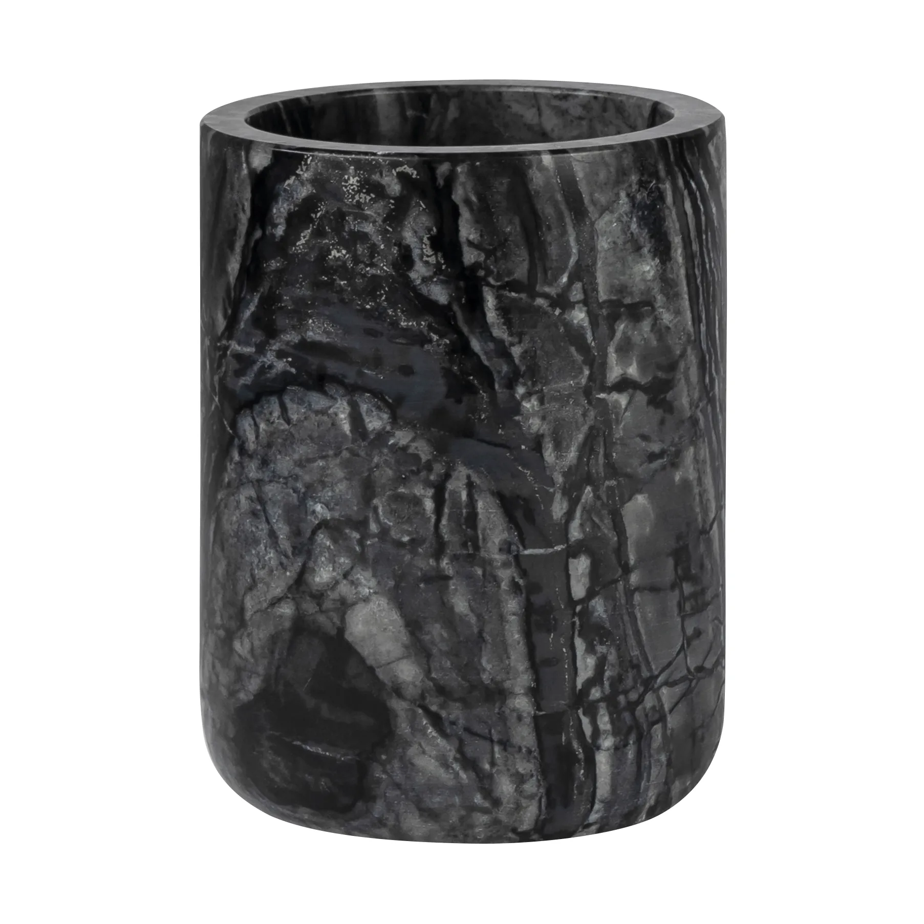 Marble tandeborstelbeker 10 cm, Zwart-grijs Mette Ditmer