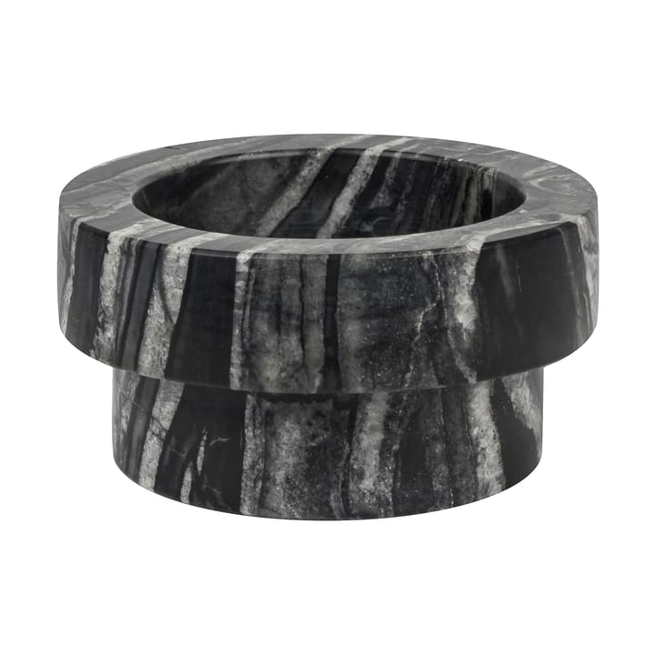 Marmeren kaarsenhouder voor blokkaarsen van 5 cm - Zwart-grijs - Mette Ditmer