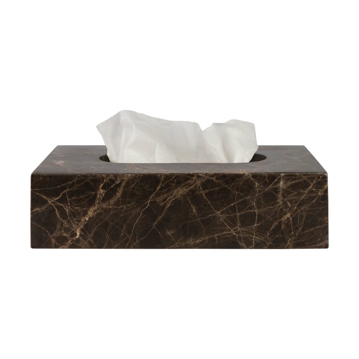 Marmeren zakdoekdoos 14x25,5 cm, Bruin Mette Ditmer