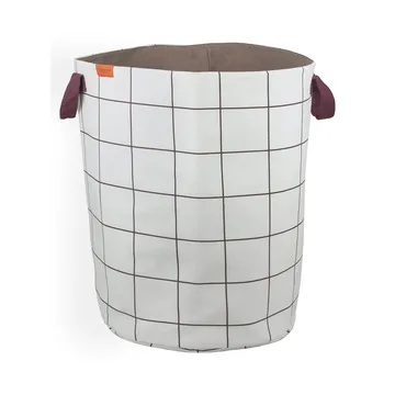 Mesh wasmand Ø40x50 cm - Brown-Off-white - Mette Ditmer