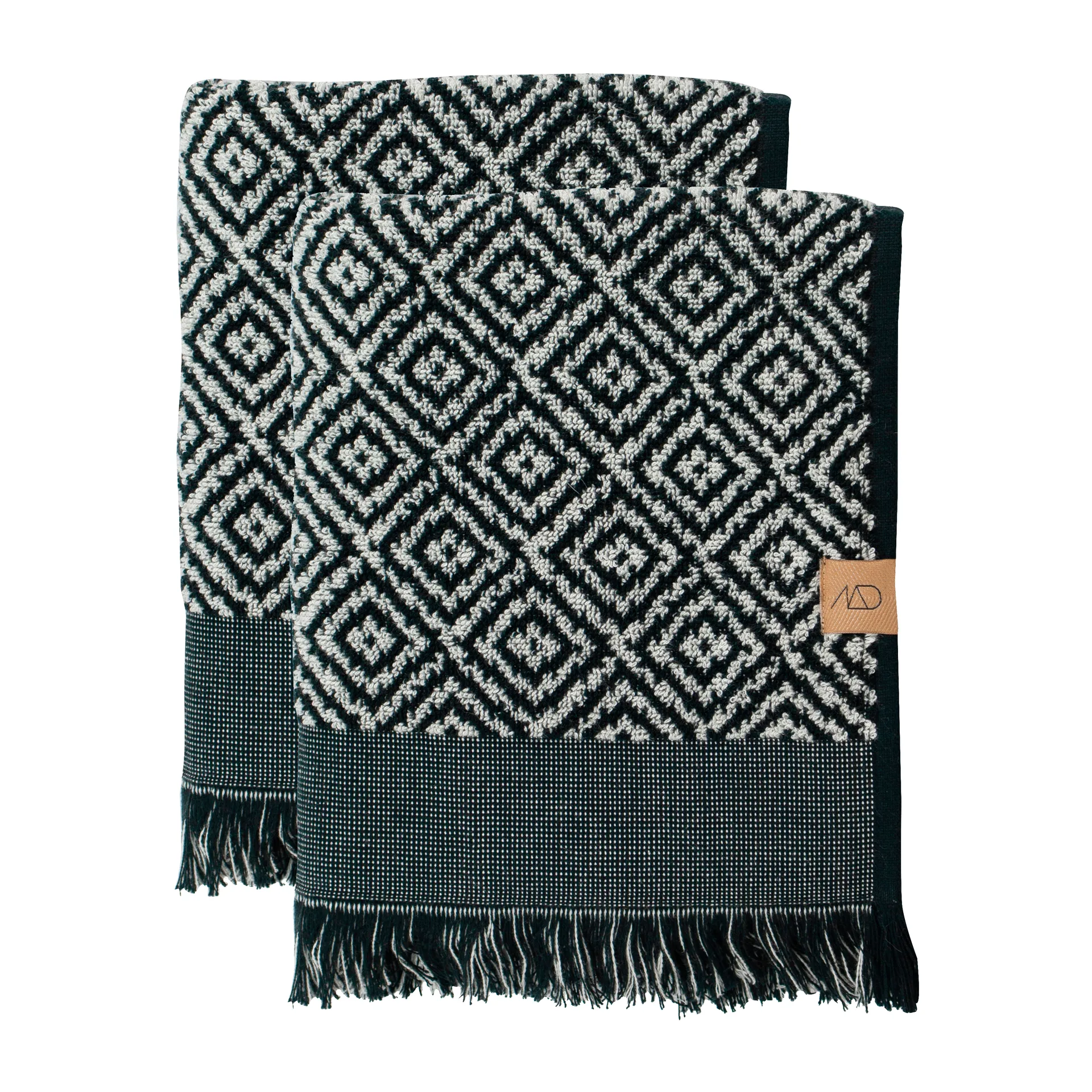 Morocco gastendoek 35x55 cm 2-pack, Black-white Mette Ditmer