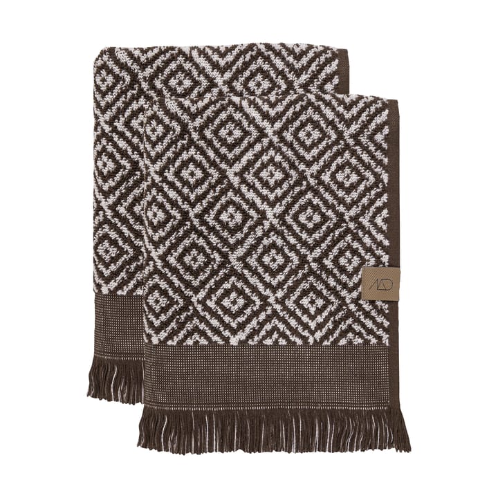 Morocco gastendoek 35x55 cm 2-pack - Chocolate-off-white - Mette Ditmer