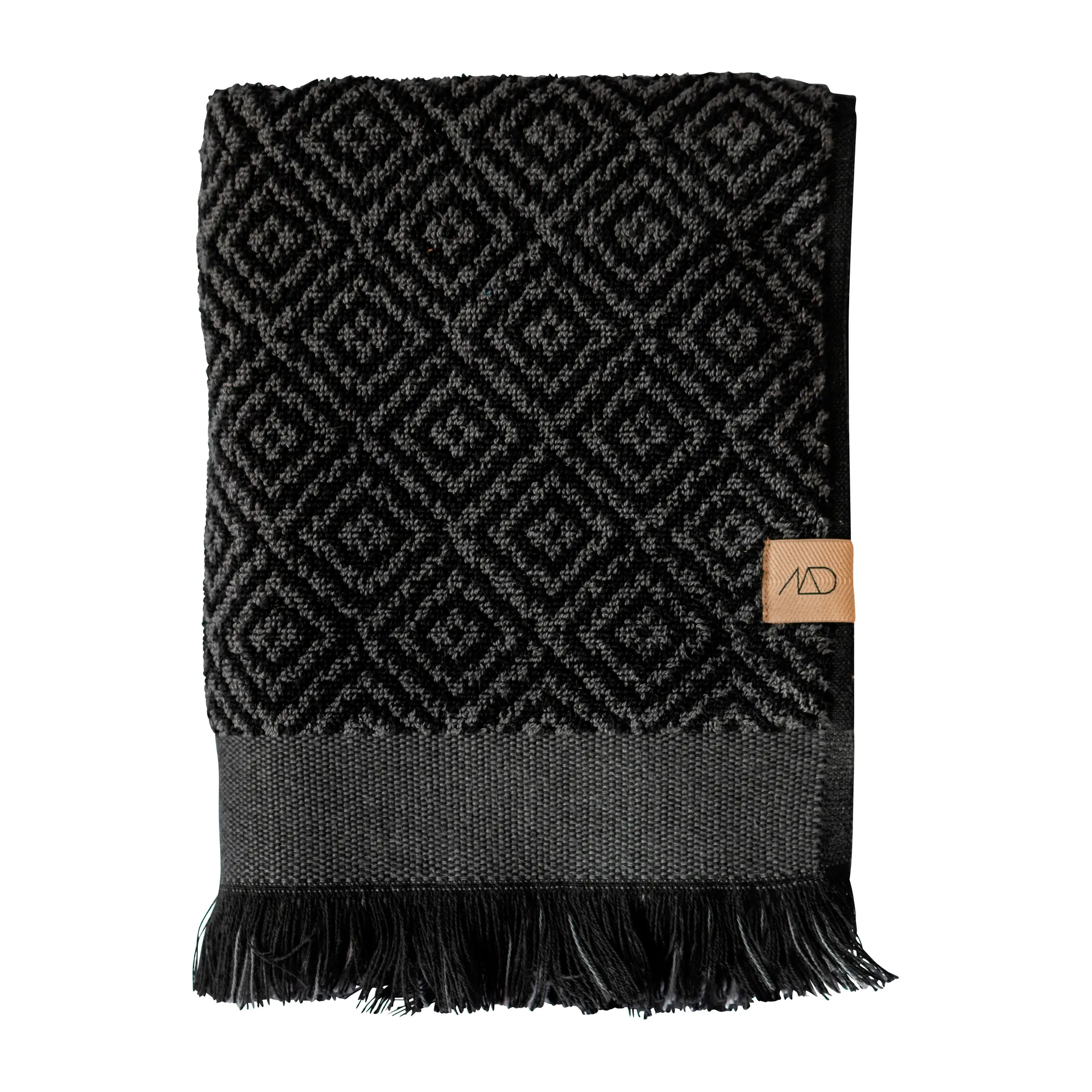 Morocco handdoek 50x90 cm, Black-grey Mette Ditmer