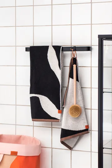 Nova Arte gastenhanddoek 40x55 cm 2-pack - Black-off white - Mette Ditmer