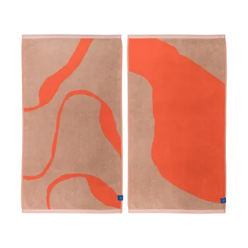 Nova Arte gastenhanddoek 40x55 cm 2-pack - Latte-orange - Mette Ditmer