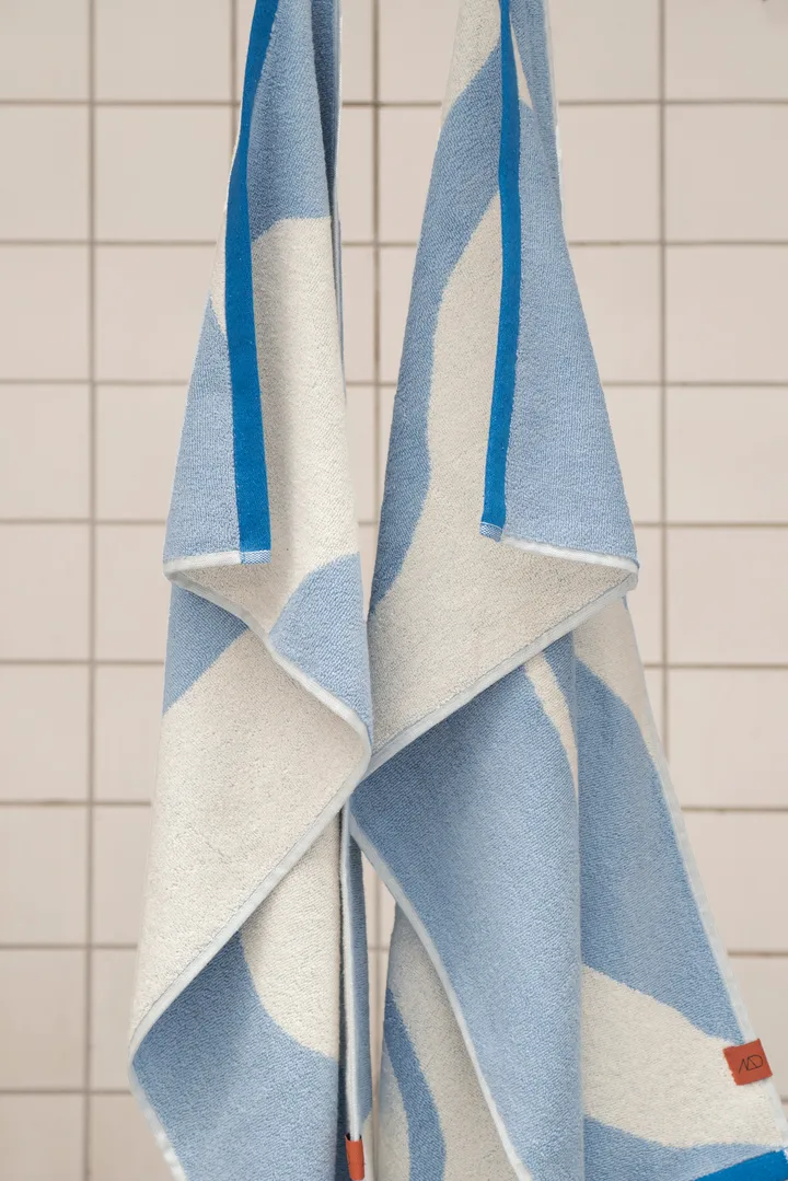Nova Arte gastenhanddoek 40x55 cm 2-pack - Light blue-off-white - Mette Ditmer