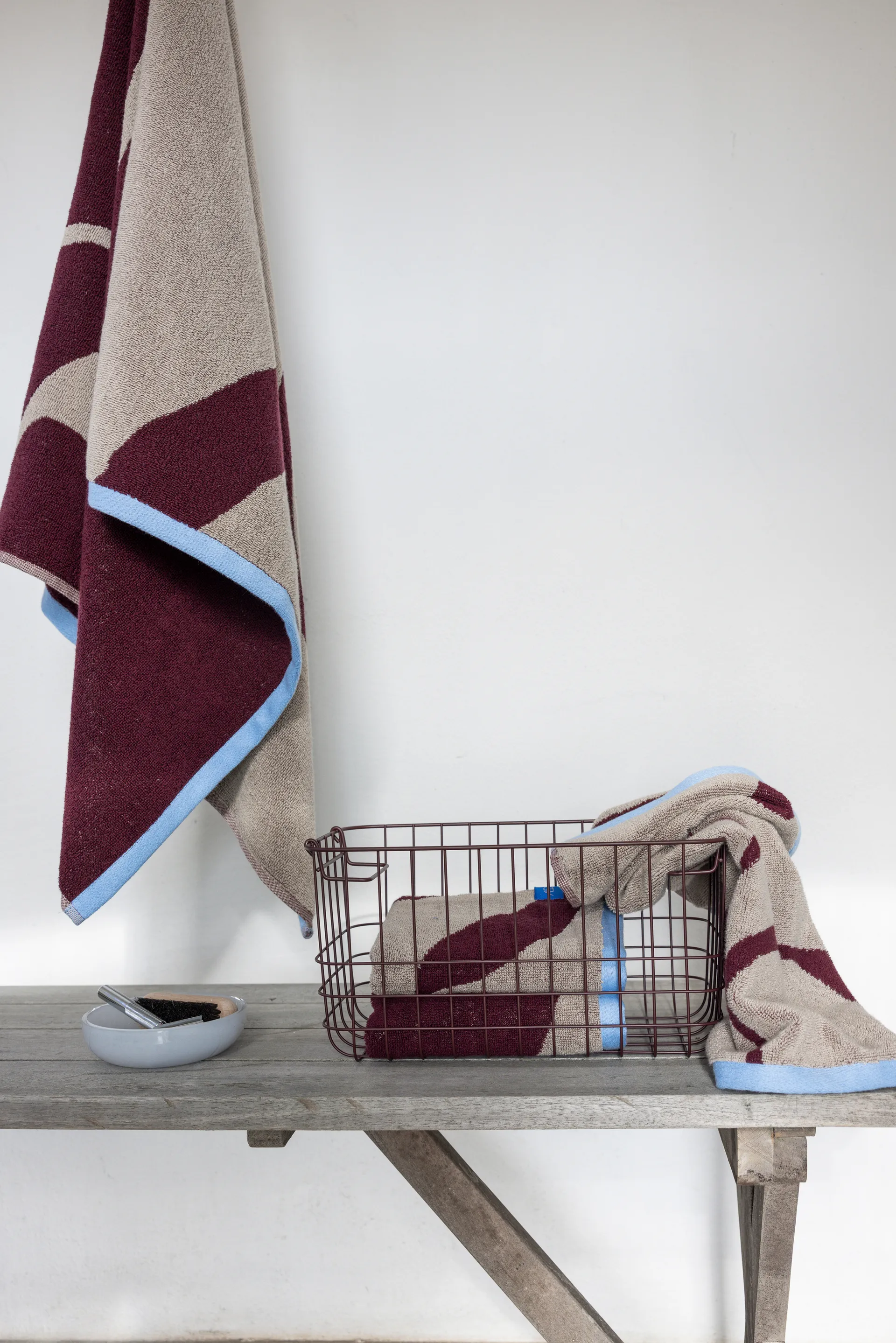 Nova Arte gastenhanddoek 40x55 cm 2-pack, Wine-sand Mette Ditmer