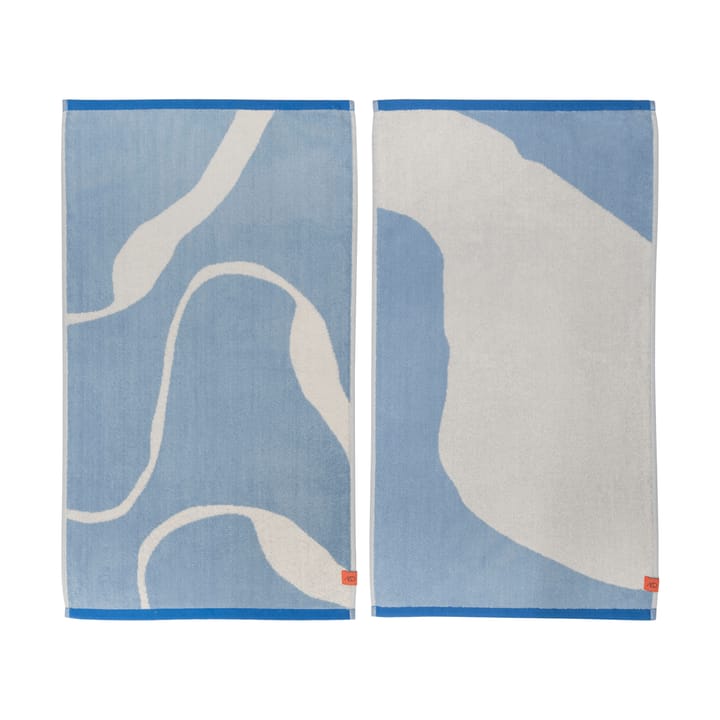 Nova Arte gasthanddoek 40x55 cm 2-pack - Light blue-off-white - Mette Ditmer