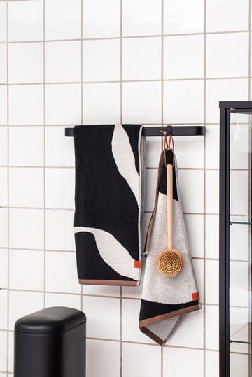 Nova Arte handdoek 50x90 cm 2-pack - Black-off white - Mette Ditmer
