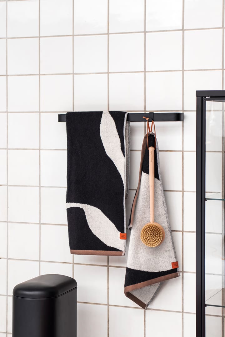 Nova Arte handdoek 50x90 cm 2-pack, Black-off white Mette Ditmer