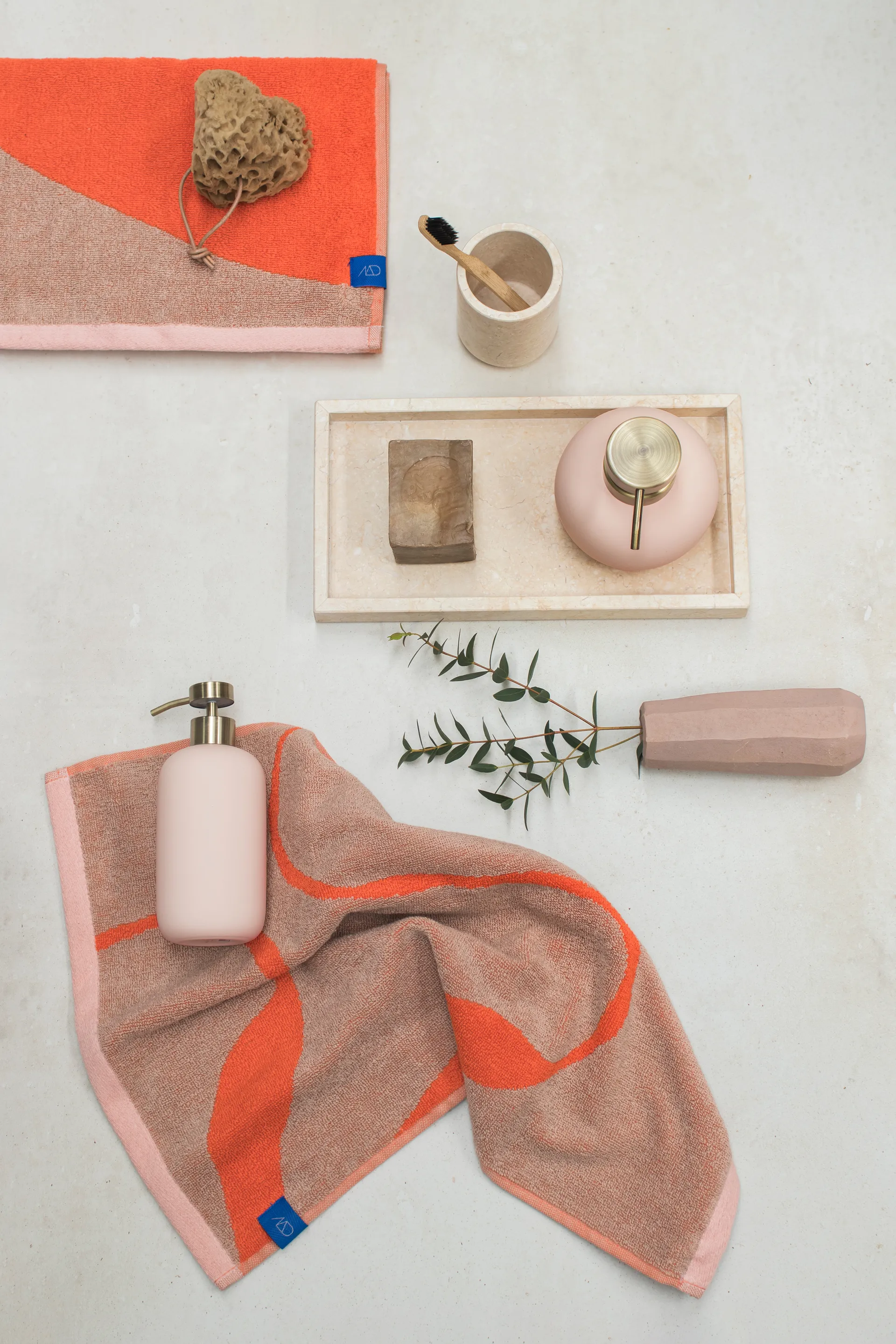 Nova Arte handdoek 50x90 cm 2-pack, Latte-orange Mette Ditmer