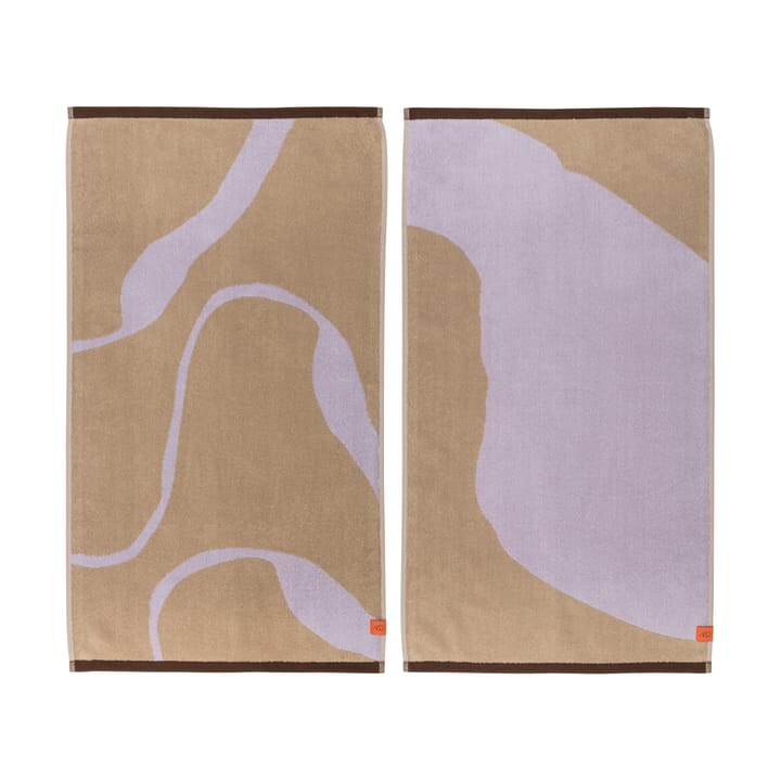 Nova Arte handdoek 50x90 cm 2-pack - Sand-lilac - Mette Ditmer